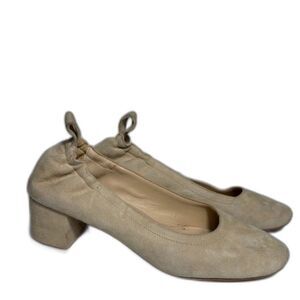 Everlane Ballet Flat The Day Heel Shoe Tan Size 5 Light Suede Classic Minimal